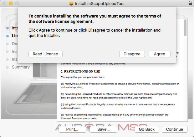 Installer license agreement