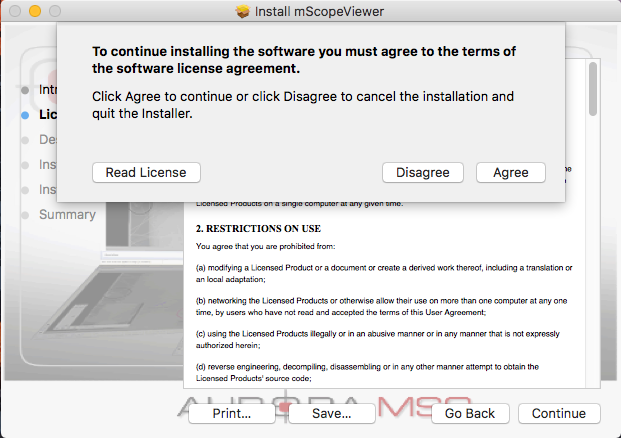 Installer license agreement